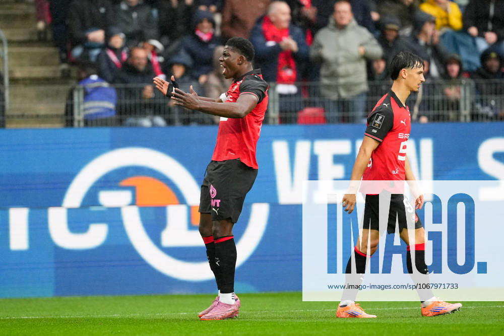 Stade Rennais FC v AJ Auxerre - Ligue 1 McDonald s 2025 2026 09 Esteban LEPAUL (srfc) - 07 Breel EMBOLO (srfc) during the Ligue 1 McDonald s match between Rennes and Auxerre at Roazhon Park on October 19, 2025 in Rennes, France. Rennes France
