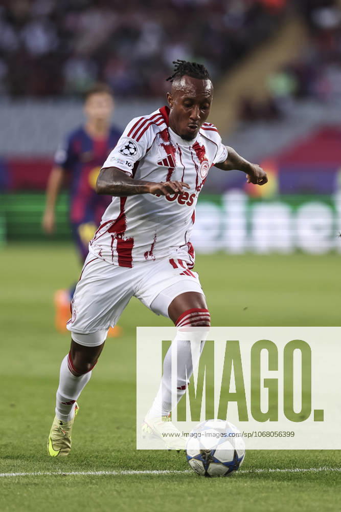 Gelson Martins of Olympiacos FC in action during the UEFA Champions League 2025 26 League Phase MD3 match between FC Barcelona, Barca and Olympiacos FC at Estadi Olimpic Lluis Companys on October 21, 2025 in Barcelona, Spain. Barcelona SPAIN - ZUMAa181 20251021_zaa_a181_155