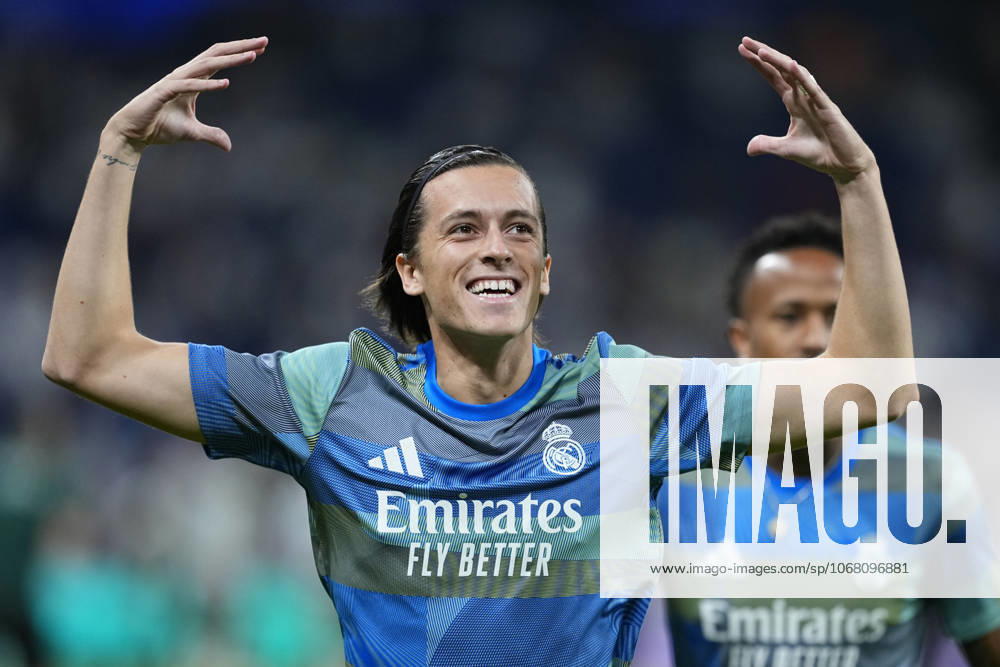Alvaro Carreras of Real Madrid CF gestures during the UEFA Champions League 2025 26 League Phase MD3 match between Real Madrid C.F. and Juventus FC at Estadio Santiago Bernabeu on October 22, 2025 in Madrid, Spain. Madrid Spain - ZUMAa181 20251022_zaa_a181_102