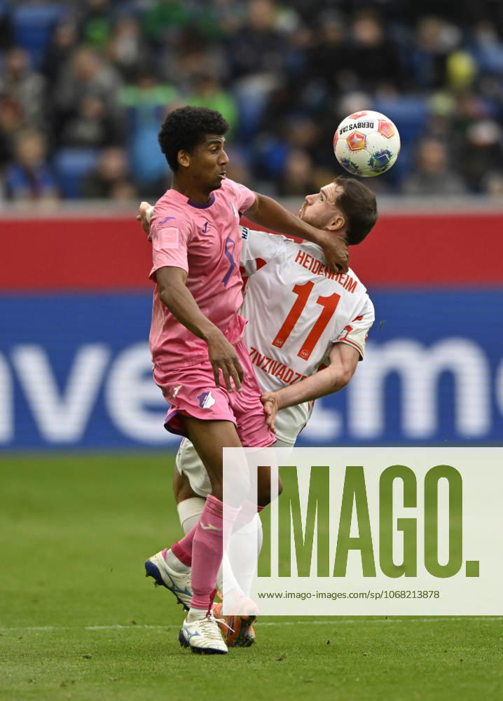 One-on-one, action Budu Zivzivadze Siwsiwadse 1 FC Heidenheim 1846 FCH 11 vs Bernardo TSG 1899 Hoffenheim 13 TSG 1899 Hoffenheim vs 1 FC Heidenheim 1846 FCH 25 10 2025 DFL REGULATIONS PROHIBIT ANY USE OF PHOTOGRAPHS AS IMAGE SEQUENCES AND OR QUASI VIDEO TSG 1899 Hoffenheim vs 1 FC Heidenheim 1846 FCH