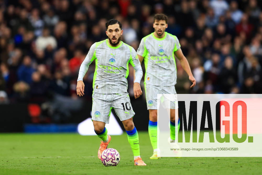 Birmingham, England, 26th October 2025. Rayan Cherki of Manchester City runs with the ball during the Aston Villa vs Manchester City Premier League match at Villa Park, Birmingham. Picture credit should read: Jessica Hornby Sportimage . SPI_155_JH_Villa_City SPI-4240-0156