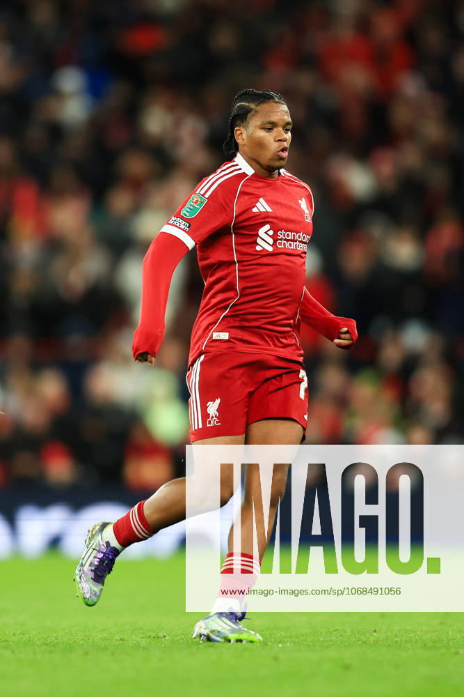 Liverpool, England, 29th October 2025. Rio Ngumoha of Liverpool looks on during the Liverpool vs Crystal Palace Carabao Cup match at Anfield, Liverpool. Picture credit should read: Jessica Hornby Sportimage . SPI_109_JH_Liverpool_Crystal_Palace SPI-4246-0109