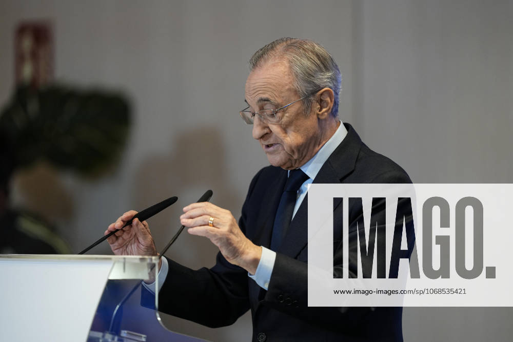 Florentino Perez Real Madrid President attends during the presentation of the 2024Ã¢â‚¬2025 Golden Boot to Kylian Mbappe in the VIP box at the Santiago Bernabeu Stadium on October 31, 2025 in Madrid, Spain. Madrid Spain - ZUMAa181 20251031_zaa_a181_067
