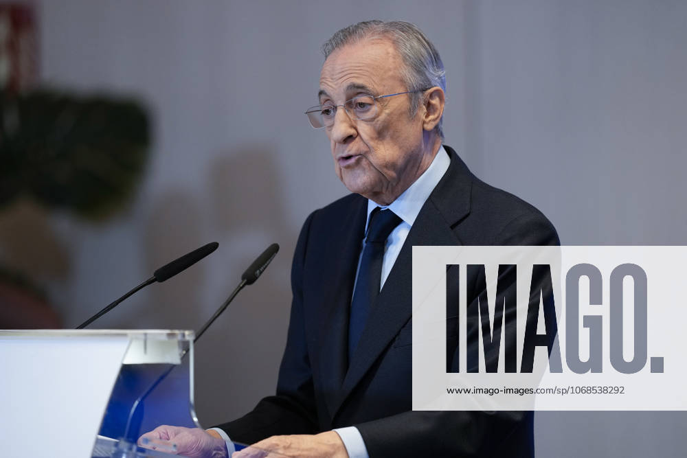 Florentino Perez, President of Real Madrid, attends during the presentation of the 2024â€2025 Golden Boot to Kylian Mbappe in the VIP box at the Santiago Bernabeu Stadium on October 31, 2025 in Madrid, Spain. Madrid Spain - ZUMAa181 20251031_zaa_a181_085