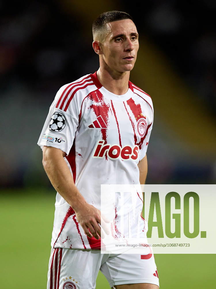 Daniel Podence of Olympiacos during the UEFA Champions League match between FC Barcelona, Barca v Olympiakos Piraeus at the Lluis Companys Olympic Stadium on October 21, 2025 in Barcelona Spain. Barcelona Spain - ZUMAr232 20251021_zsp_r232_136