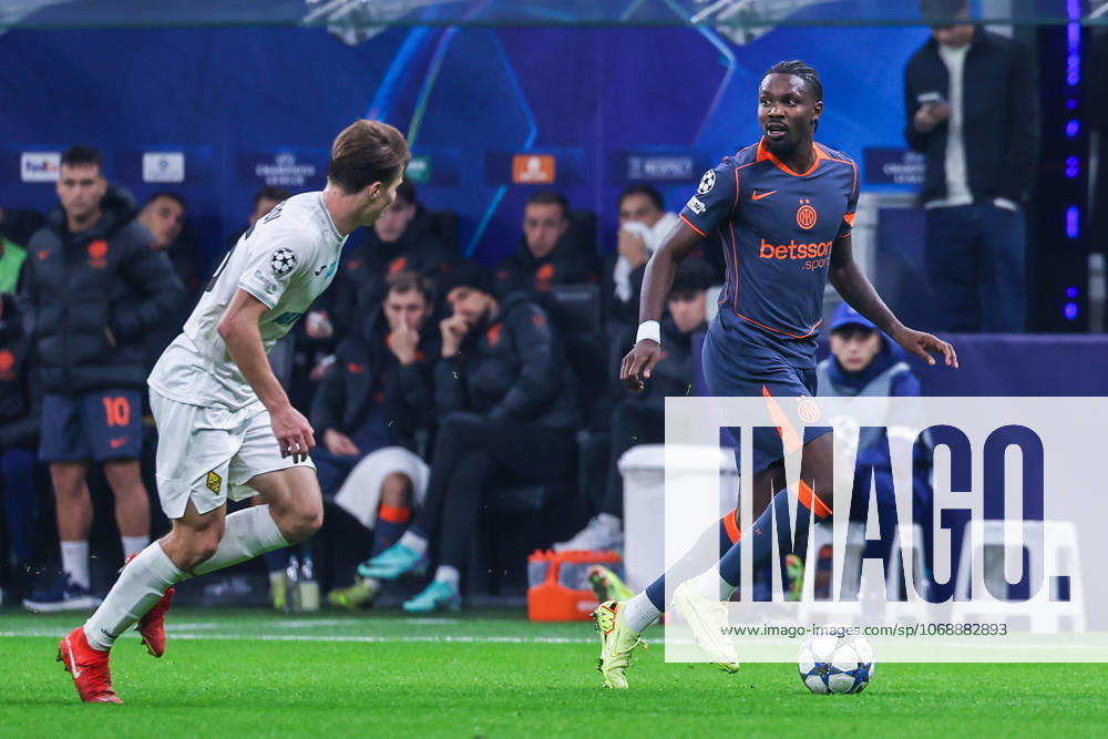 Marcus Thuram of FC Internazionale seen in action during UEFA Champions League 2025 26 League Phase - Matchday 4 football match between FC Internazionale and FC Kairat Almaty at San Siro Stadium in Milan Italy on 05 November 2025. Milan Stadio Giuseppe Meazza Milan Italy