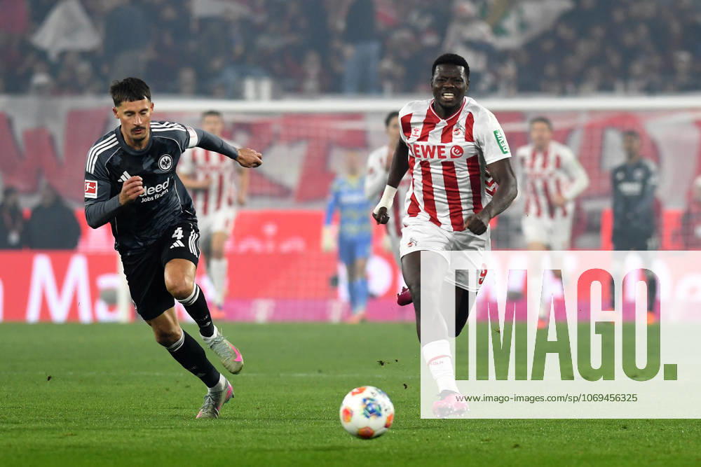 Robin Koch Eintracht Frankfurt and Ragnar Ache 1 FC Koeln battle for the ball during the Bundesliga match between 1 FC Köln and Eintracht Frankfurt at RheinEnergieSTADION on November 22, 2025 in Cologne, Germany, Germany Photo by Ralf Treese DeFodi Images Robin Koch Eintracht Frankfurt and Ragnar Ache 1 FC Koeln battle for the ball during the Bundesliga match between 1 FC Köln and Eintracht Frankfurt at RheinEnergieSTADION on November 22, 2025 in Köln, Germany Photo by Ralf Treese DeFodi Images DFL regulations prohibit any use of photographs as image sequences and or quasi video Photo by Ralf Treese DeFodi Images