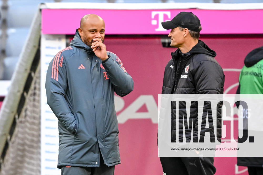 Coach Vincent Kompany Bayern Munich and Coach Alexander Blessin FC St Pauli Looks on during the Bundesliga match between FC Bayern Munich and FC St Pauli, Allianz Arena on November 29, 2025 in Munich, Germany Photo by Harry Langer DeFodi Images Coach Vincent Kompany Bayern Munich and Coach Alexander Blessin FC St Pauli Looks on during the Bundesliga match between FC Bayern Munich and FC St Pauli at Allianz Arena on November 29, 2025 in München, Germany Photo by Harry Langer DeFodi Images DFL regulations prohibit any use of photographs as image sequences and or quasi video Photo by Harry Langer DeFodi Images DFL regulations prohibit any use of photographs as image sequences and or quasi video