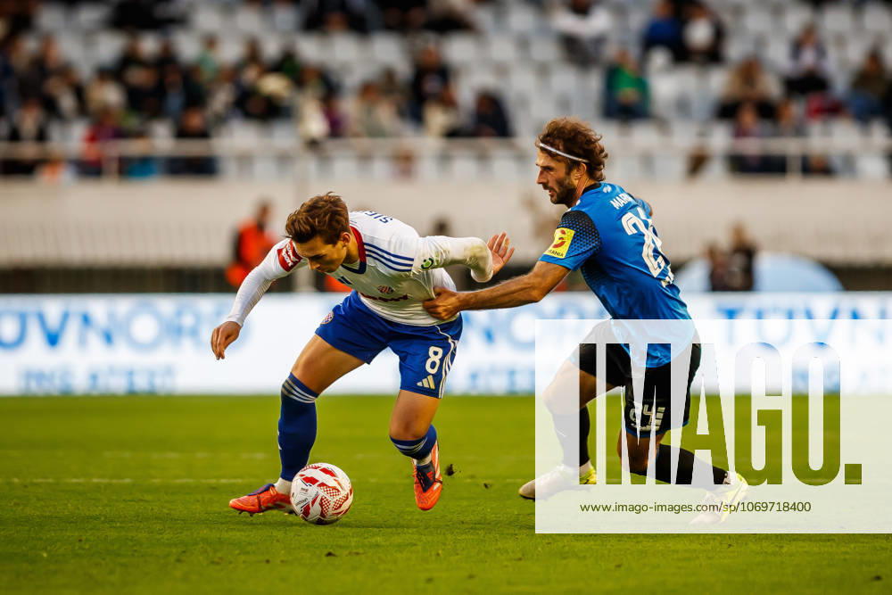 SuperSport HNL, round 15: HNK Hajduk Split v NK Varazdin Niko Kristian Sigur of HNK Hajduk Split and Mario Marina of NK Varazdin during the SuperSport HNL 2025. 2026. round 15 match between HNK Hajduk Split and NK Varazdin at Poljud Stadium in Split, Croatia on November 29, 2025. ZvonimirxBarisin PIXSELL