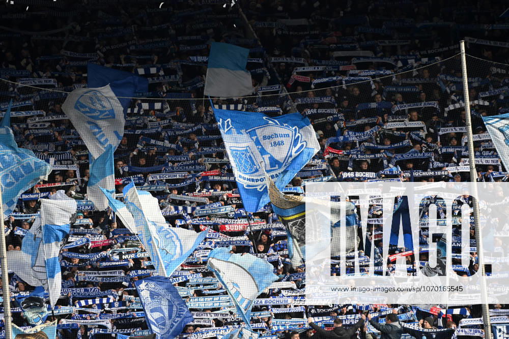 Mood among the VfL Bochum fans 06 12 2025, Football 2 Bundesliga, Season 2025 2026, 15 Matchday, VfL Bochum Arminia Bielefeld 1 0 DFL regulations prohibit any use of photographs as image sequences and or quasi video Bochum Vonovia Ruhrstadion Nordrhein Westfalen Germany Team2