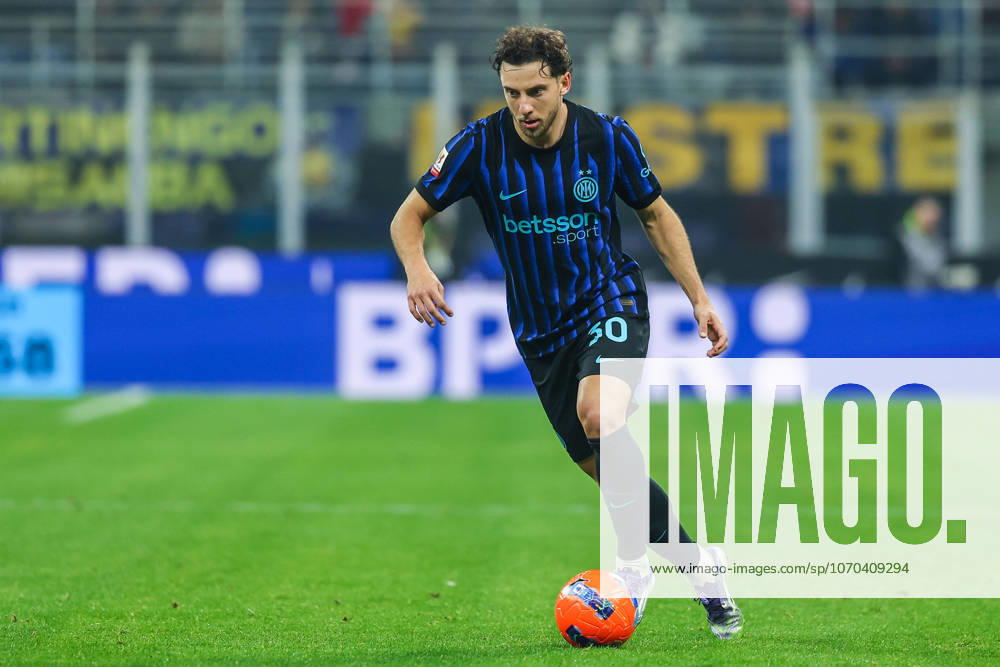 Carlos Augusto of FC Internazionale seen in action during Coppa Italia 2025 26 football match between FC Internazionale and Venezia FC at San Siro Stadium in Milan Italy on 04 December 2025. Milan Stadio Giuseppe Meazza Milan Italy