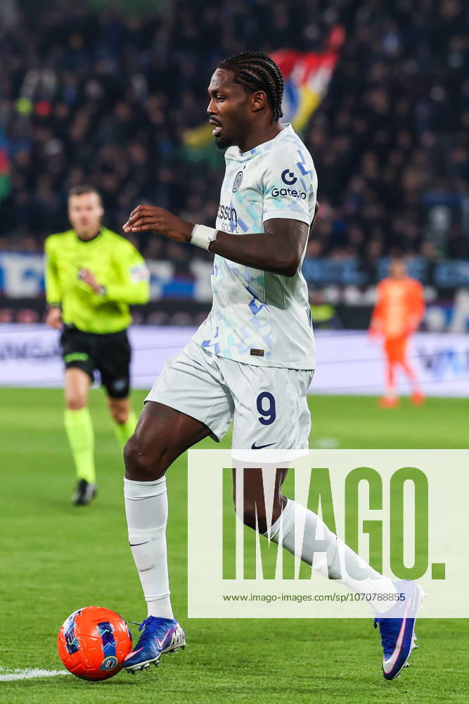 Marcus Thuram of FC Internazionale seen in action during Serie A 2025 26 football match between Atalanta BC and FC Internazionale at New Balance Arena in Bergamo Italy on 28 December 2025. Bergamo Gewiss Stadium Bergamo Italy