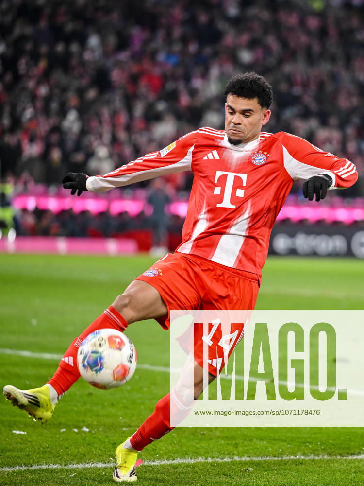 Luis Diaz FC Bayern München in action, am Ball, Einzelaktion waehrend des spiels der Bundesliga zwischen FC Bayern München und VfL Wolfsburg, Allianz Arena am 11 January 2026 in München, Germany Photo by Harry Langer DeFodi Images Luis Diaz FC Bayern München controls the Ball during the Bundesliga match between FC Bayern München and VfL Wolfsburg at Allianz Arena on January 11, 2026 in München, Germany Photo by Harry Langer DeFodi Images DFL regulations prohibit any use of photographs as image sequences and or quasi video Photo by Harry Langer DeFodi Images DFL regulations prohibit any use of photographs as image sequences and or quasi video