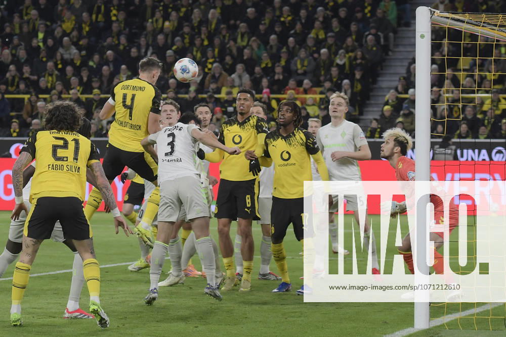 Nico Schlotterbeck Dortmund 4 scores the goal for 1 0 13 01 2026 Soccer Borussia Dortmund vs SV Werder Bremen , Signal Iduna Park, Dortmund, DFB DFL REGULATIONS PROHIBIT ANY USE OF PHOTOGRAPHS AS IMAGE SEQUENCES AND OR QUASI VIDEO