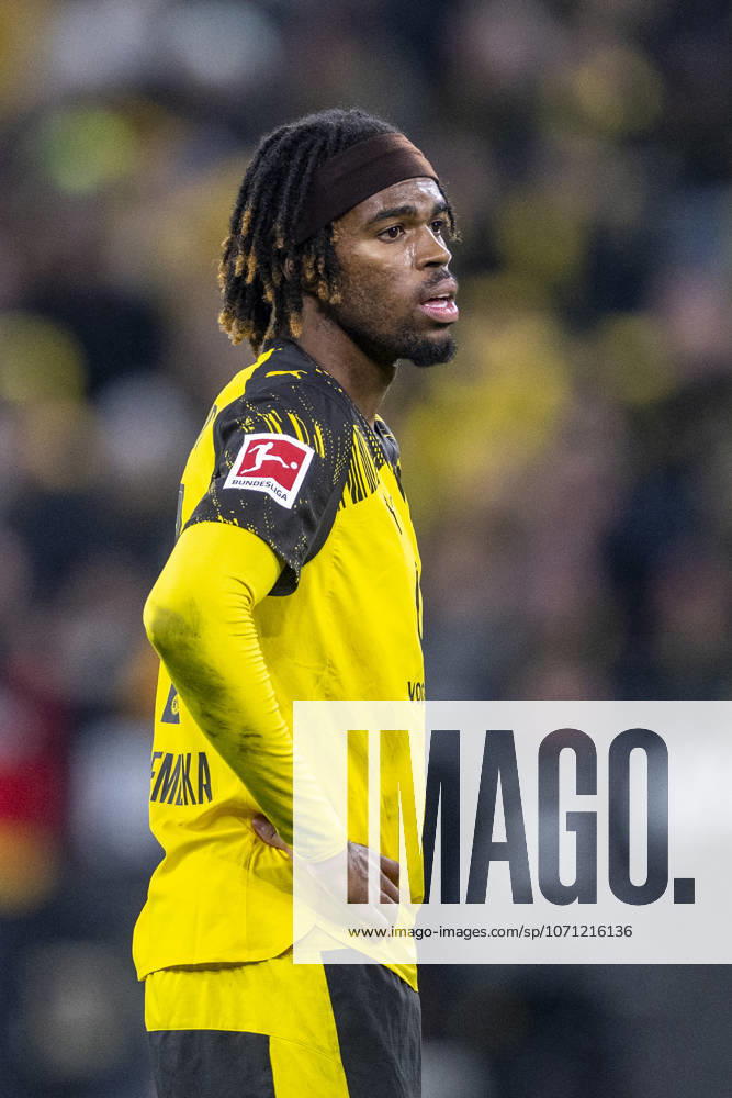 Football Borussia Dortmund SV Werder Bremen, Matchday 17 at Signal Iduna Park Carney Chukwuemeka Borussia Dortmund reacts IMPORTANT NOTICE In accordance with the regulations of the DFL and the DFB, it is prohibited to use or have used photographs taken in the stadium and or of the match in the form of sequential images and or video-like photo series