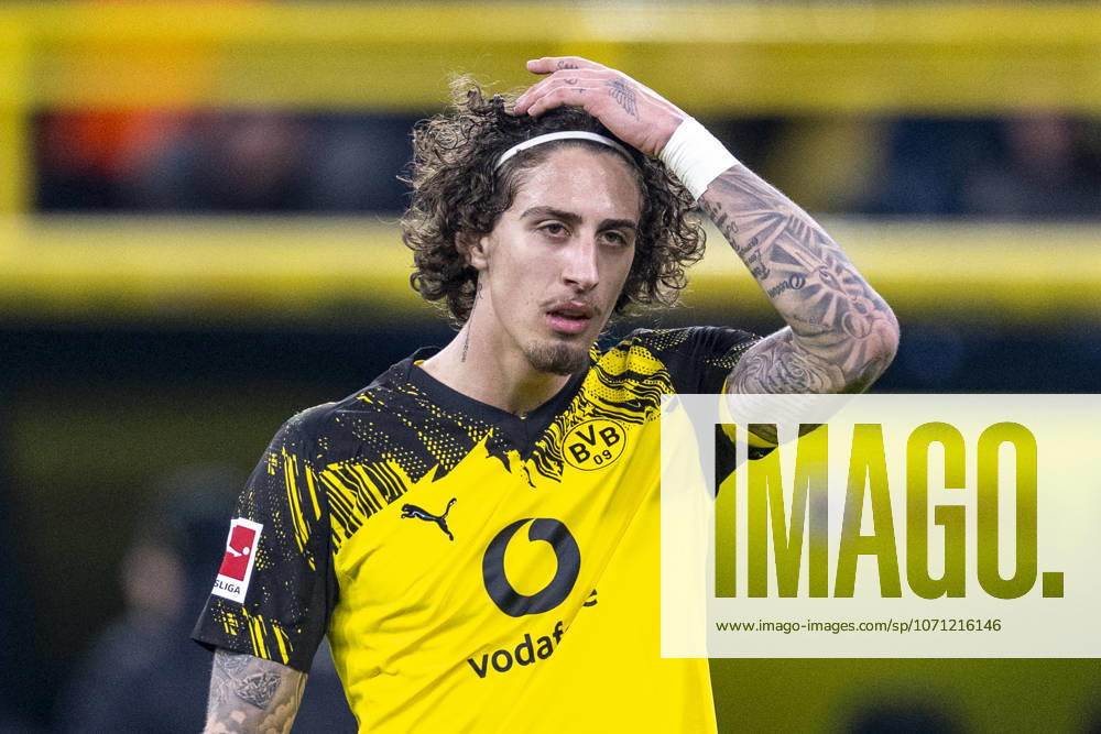 Football Borussia Dortmund SV Werder Bremen, Matchday 17 at Signal Iduna Park Fabio Silva Borussia Dortmund reacts IMPORTANT NOTICE In accordance with the regulations of the DFL and the DFB, it is prohibited to use or have used photographs taken in the stadium and or of the match in the form of sequential images and or video-like photo series