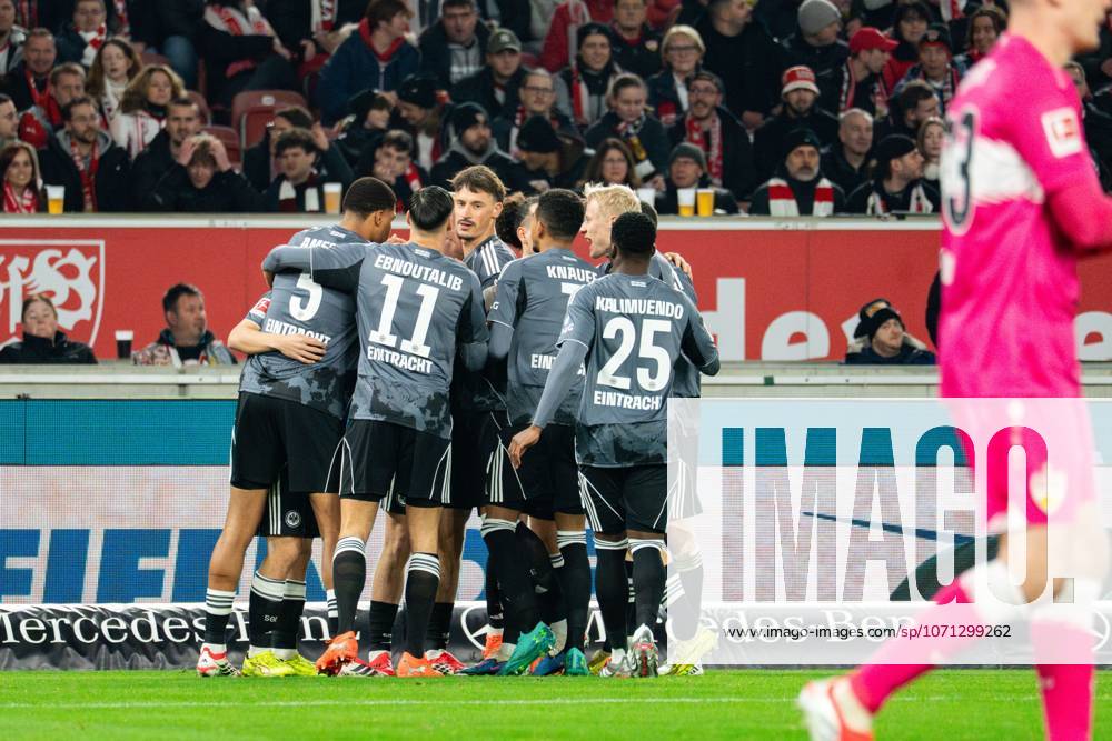 Robin Koch 4 Eintracht Frankfurt and Aurele Amenda 5 Eintracht Frankfurt , Ansgar Knauff 7 Eintracht Frankfurt , Placeholder 11 Eintracht Frankfurt and Placeholder 25 Eintracht Frankfurt celebrate together Players celebrate together
