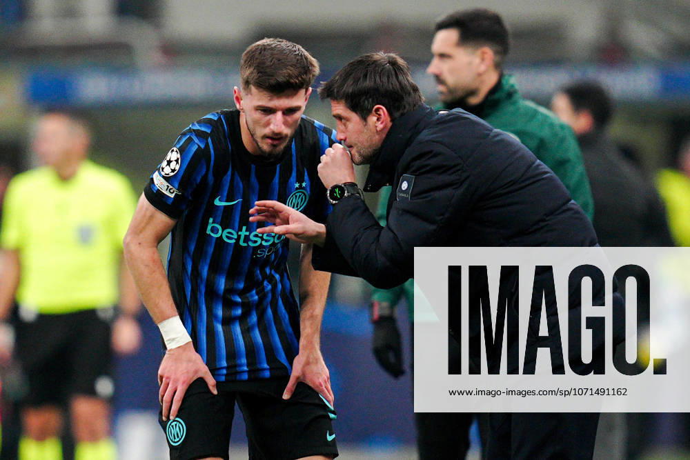 Inter Milans Petar Sucic celebrates after scoring goal for his team during the Uefa Champions League soccer match between Inter and Arsenal at the San Siro Stadium in Milan , north Italy - Tuesday , January 20, 2026. - Soccer .