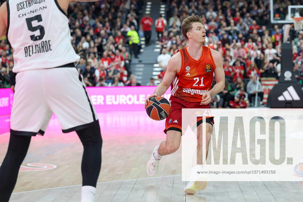 Justuz Hollatz FC Bayern Basketball, 21 , GER, FC Bayern Basketball vs Partizan Mozzart Bet Belgrade, Basketball, Euroleague, Matchday 23, Season 2025 2026, 20 01 2026, GER, FC Bayern Basketball vs Partizan Mozzart Bet Belgrade, Basketball, Euroleague, Matchday 23, Season 2025 2026, 20 01 2026 Muenchen