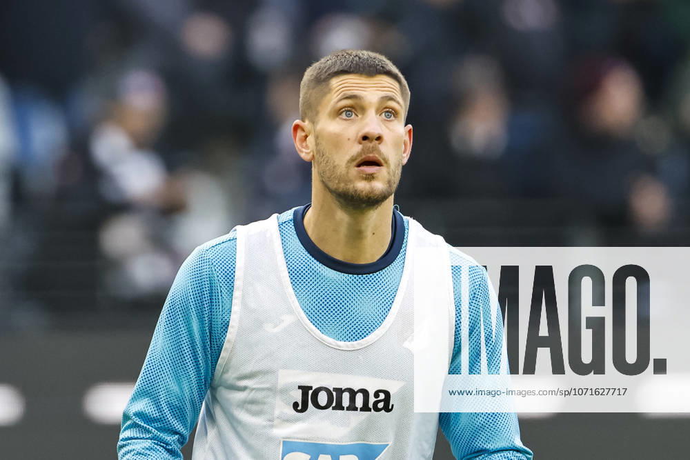 Andrej Kramaric TSG Hoffenheim, 27 warming up before the start of the match , Germany, Soccer, 1 Bundesliga, Matchday 19, 2025 2026, Eintracht Frankfurt vs TSG 1899 Hoffenheim, 24 01 2026, Frankfurt am Main Deutsche Bank Park Germany