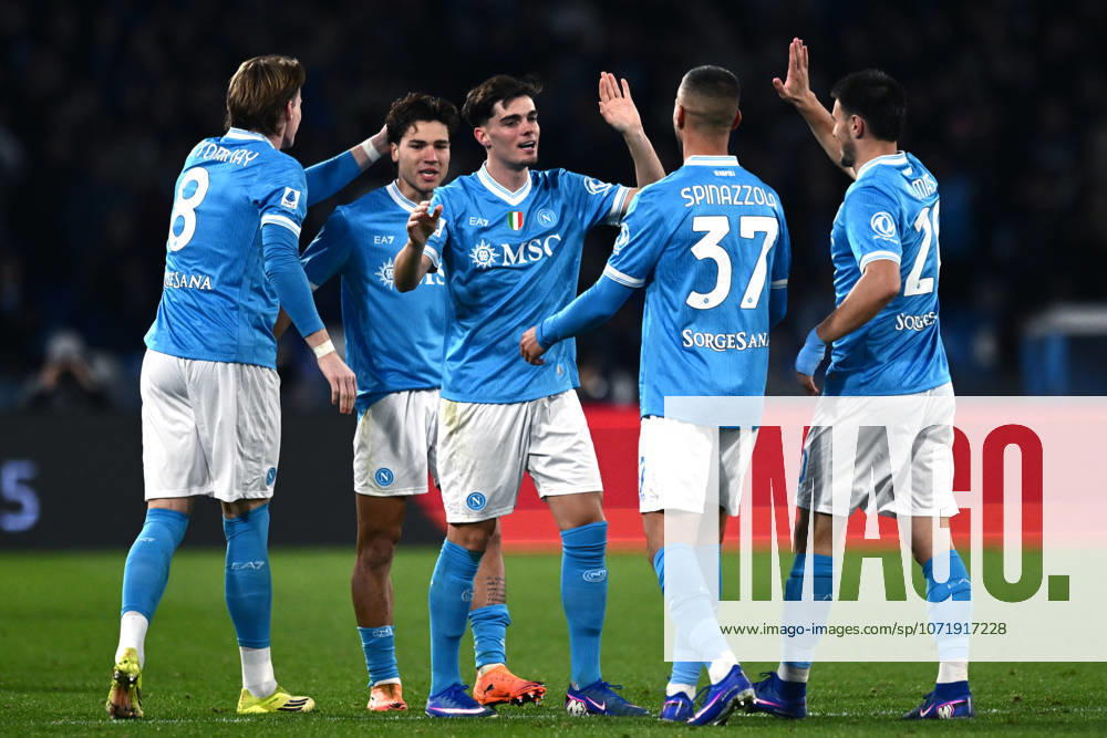 Ni Napoli 31 01 2026 - campionato di calcio serie A Napoli-Fiorentina foto Nicola Ianuale Image nella foto: esultanza gol Miguel Gutierrez