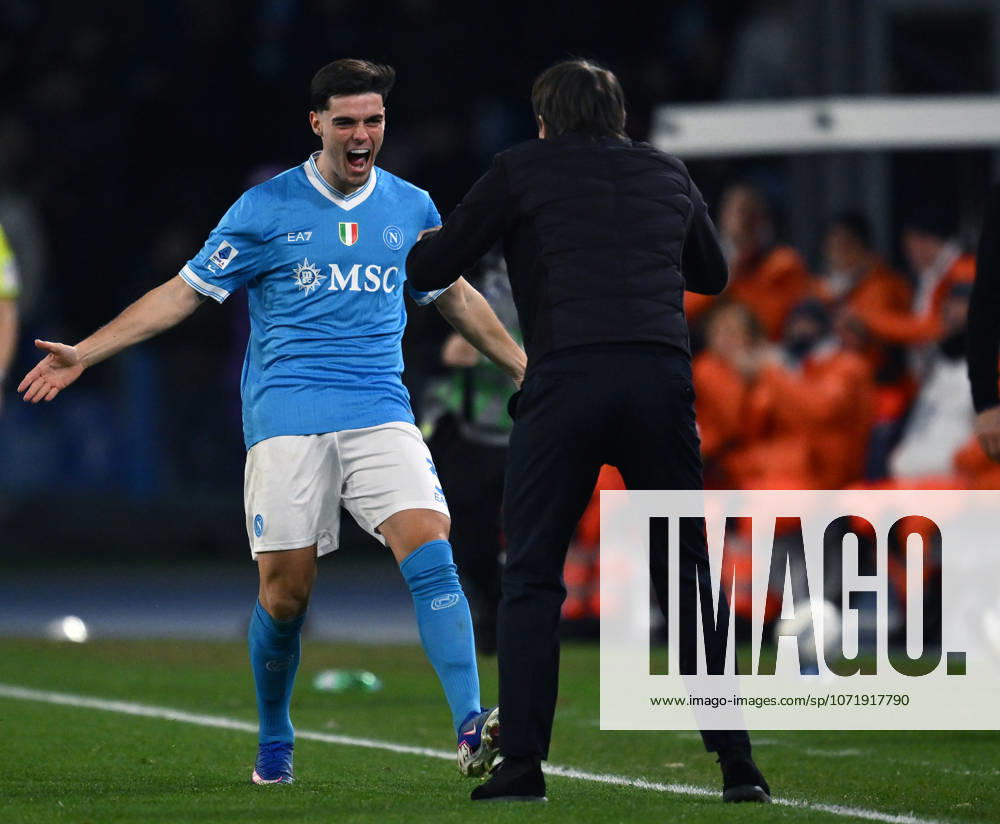 Dc Napoli 31 01 2026 - campionato di calcio serie A Napoli-Fiorentina foto Domenico Cippitelli Image nella foto: esultanza gol Miguel Gutierrez