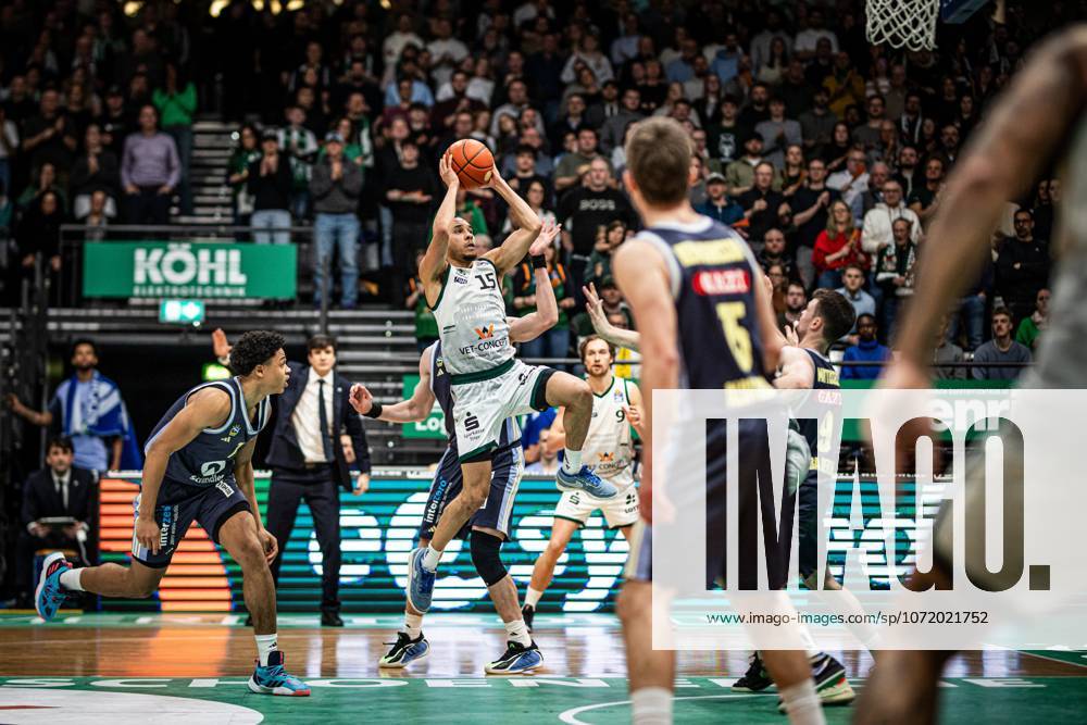 Jordan Roland Gladiators Trier in a duel with Jack Kayil Alba Berlin and Jonas Mattisseck Alba Berlin , Vet Concept Gladiators Trier vs Alba Berlin, Basketball, easyCredit BBL, Matchday 18, Season 2025 2026, 02 02 2026 Vet Concept Gladiators Trier vs Alba Berlin, Basketball, easyCredit BBL, Matchday 18, Season 2025 2026