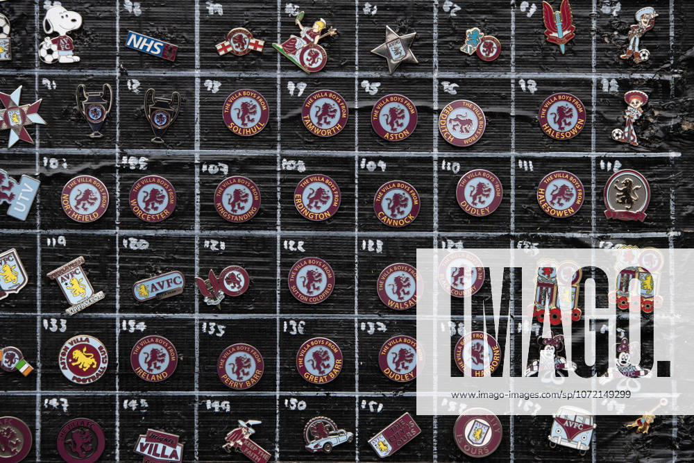 Aston Villa v Brentford - Premier League BIRMINGHAM, ENGLAND - FEBRUARY 1: Pin Badges on display before the Premier League match between Aston Villa and Brentford at Villa Park on February 1, 2026 in Birmingham, United Kingdom. Birmingham Villa Park England United Kingdom