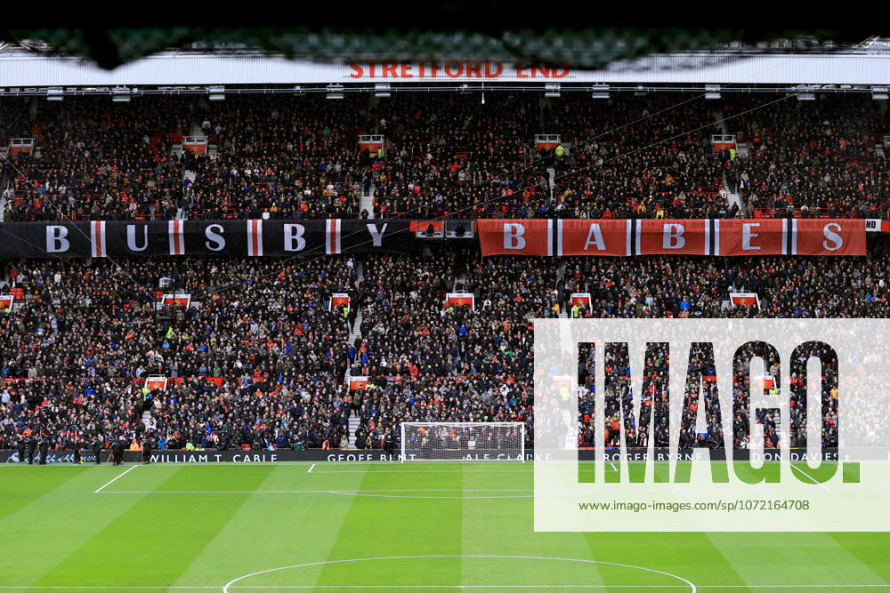 Manchester United gegen Tottenham Hotspur 07. Februar 2026 Manchester Premier League Fußball Manchester United gegen Tottenham Hotspur ein Old Trafford Tribut an die Busby Babes am Jahrestag der Flugzeugkatastrophe von München 1958 Foto von Simon Stacpoole Manchester UK
