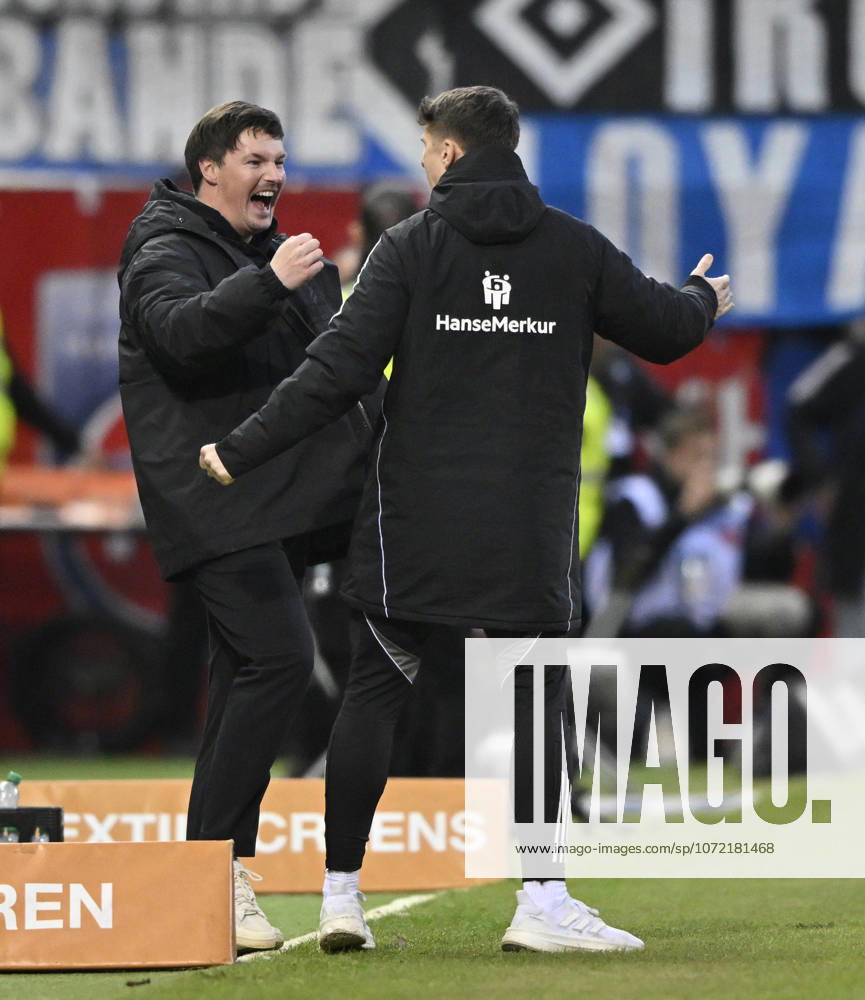 Coach Merlin Polzin Hamburger SV HSV on the sidelines Gesture Gesture Final cheer, joy, happiness, jubilation with co-coach Coach Loic Fave Hamburger SV HSV 1 FC Heidenheim 1846 FCH vs Hamburger SV HSV 07 02 2026 DFL REGULATIONS PROHIBIT ANY USE OF PHOTOGRAPHS AS IMAGE SEQUENCES AND OR QUASI VIDEO 1 FC Heidenheim 1846 FCH vs Hamburger SV HSV