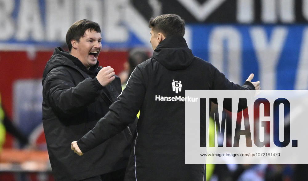 Coach Merlin Polzin Hamburger SV HSV on the sidelines Gesture Gesture Final cheer, joy, happiness, jubilation with co-coach Coach Loic Fave Hamburger SV HSV 1 FC Heidenheim 1846 FCH vs Hamburger SV HSV 07 02 2026 DFL REGULATIONS PROHIBIT ANY USE OF PHOTOGRAPHS AS IMAGE SEQUENCES AND OR QUASI VIDEO 1 FC Heidenheim 1846 FCH vs Hamburger SV HSV
