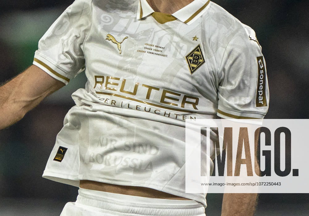 Symbol photo jersey of Borussia Mönchengladbach with the main sponsor REUTER 07 02 2026, Borussia Mönchengladbach Bayer Leverkusen, Football, 1 Bundesliga, GER, Leverkusen, BayArena DFL regulations prohibit any use of photographs as image sequences and or quasi video