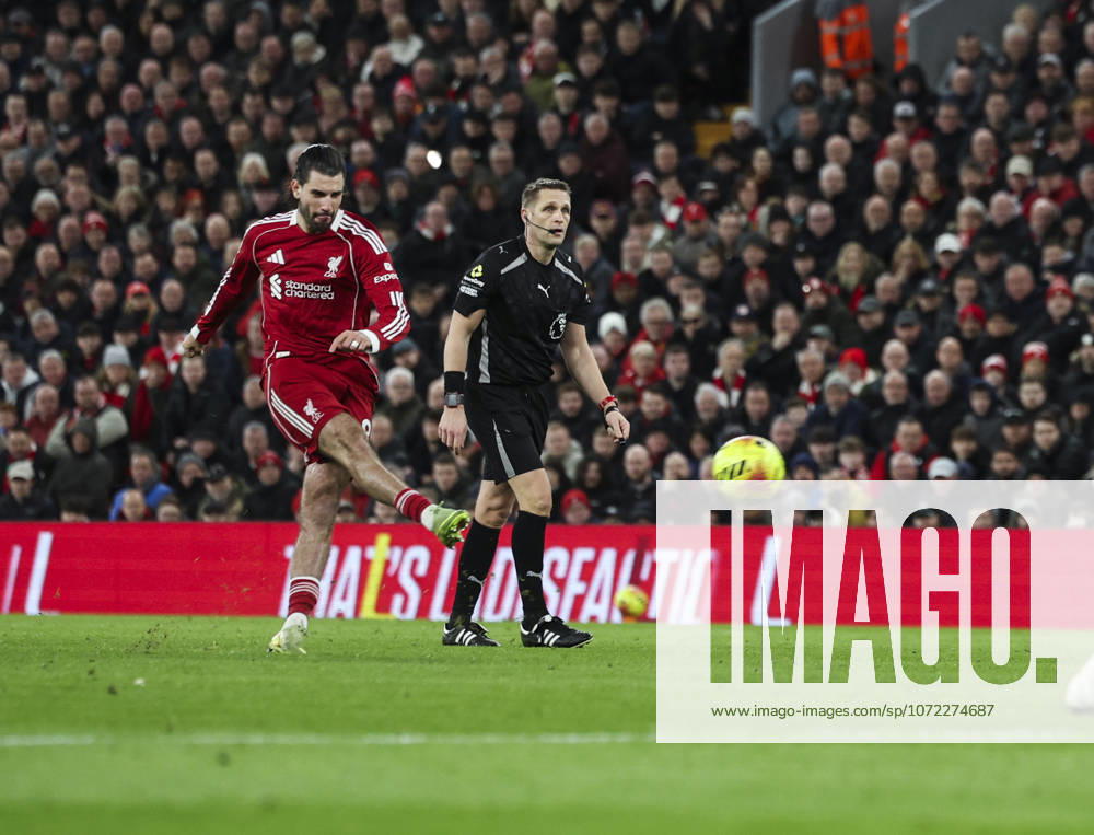 Liverpool v Manchester City, FA Premier League 08.02.26 Liverpool v Manchester City, FA Premier League Bradley Ormesher The Times Dominik Szoboszlai of Liverpool scores and celebrates scoring his teams opening goal 1-0