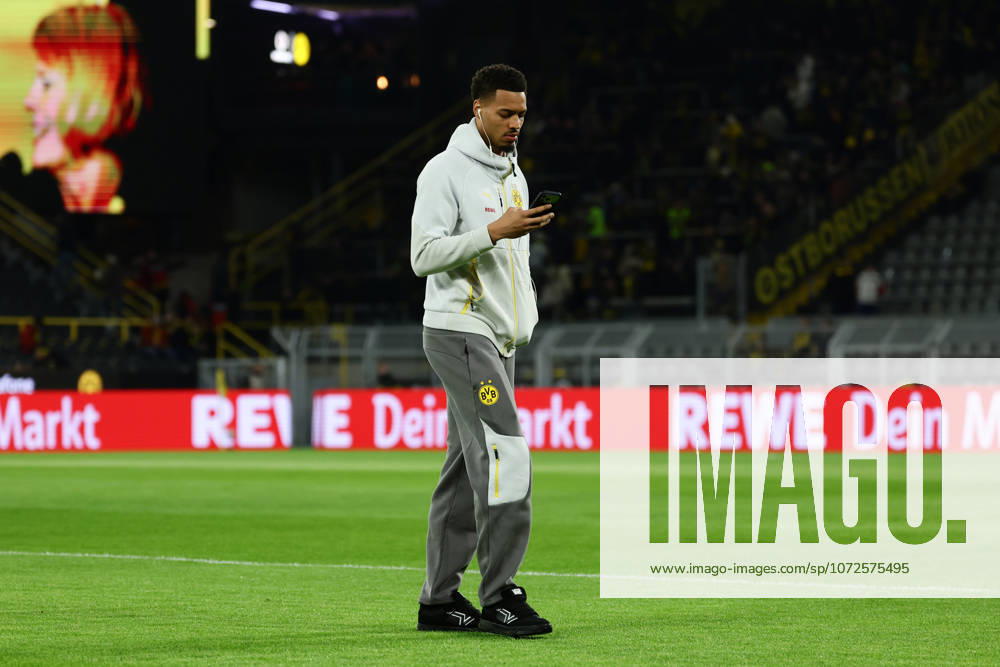 Dortmund, Germany, 13 02 26, Felix Nmecha Borussia Dortmund watches during the Bundesliga 1 match between Borussia Dortmund 1 FSV Mainz 05 at Signal Iduna Park in Dortmund Photo by Joachim Bywaletz DFB DFL REGULATIONS PROHIBIT ANY USE OF PHOTOGRAPHS AS IMAGE SEQUENCES AND OR QUASI VIDEO