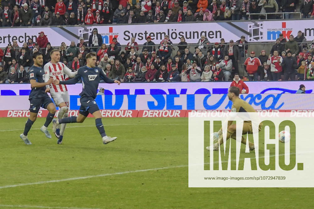 Said El Mala Koeln 13 scores the goal for 2 2 21 02 2026 Soccer 1 FC Koeln vs TSG Hoffenheim, Rheinenergiestadion, Koeln, DFB DFL REGULATIONS PROHIBIT ANY USE OF PHOTOGRAPHS AS IMAGE SEQUENCES AND OR QUASI VIDEO