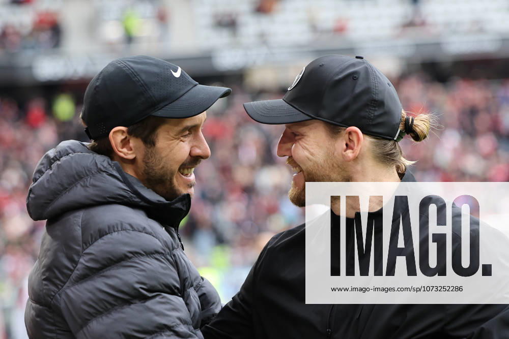 Julian Schuster SC Freiburg, Coach and Eugen Polanski Borussia Mönchengladbach, Coach , Germany, Football, 1 Bundesliga, Matchday 23, 2025 2026, SC Freiburg vs Borussia Mönchengladbach, 22 02 2026, Freiburg im Breisgau Europa Park Stadion Germany