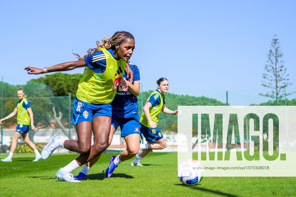 Evelyn Ijeh of the Swedish women s national football team at a training session on February 26, 2026 in Albuferia Photo Ludvig Thunman BILDBYRAN code LT LT0774 fotboll football soccer fotball träning practice training sverige sweden dam bbeng