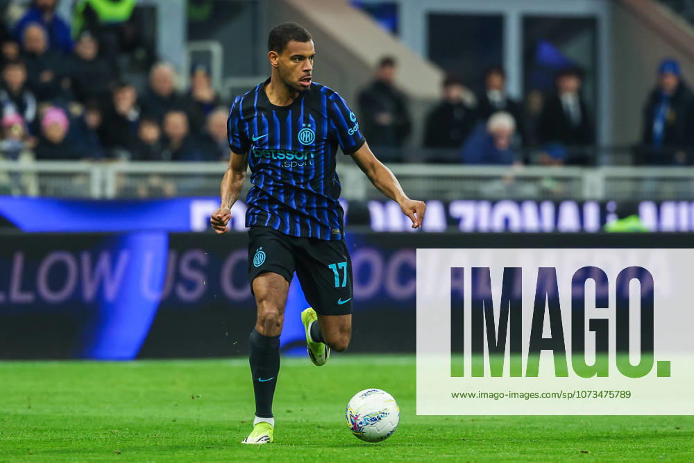 Andy Diouf of FC Internazionale seen in action during Serie A 2025 26 football match between FC Internazionale and Genoa CFC at San Siro Stadium in Milan Italy on 28 February 2026. Milan Stadio Giuseppe Meazza Milan Italy