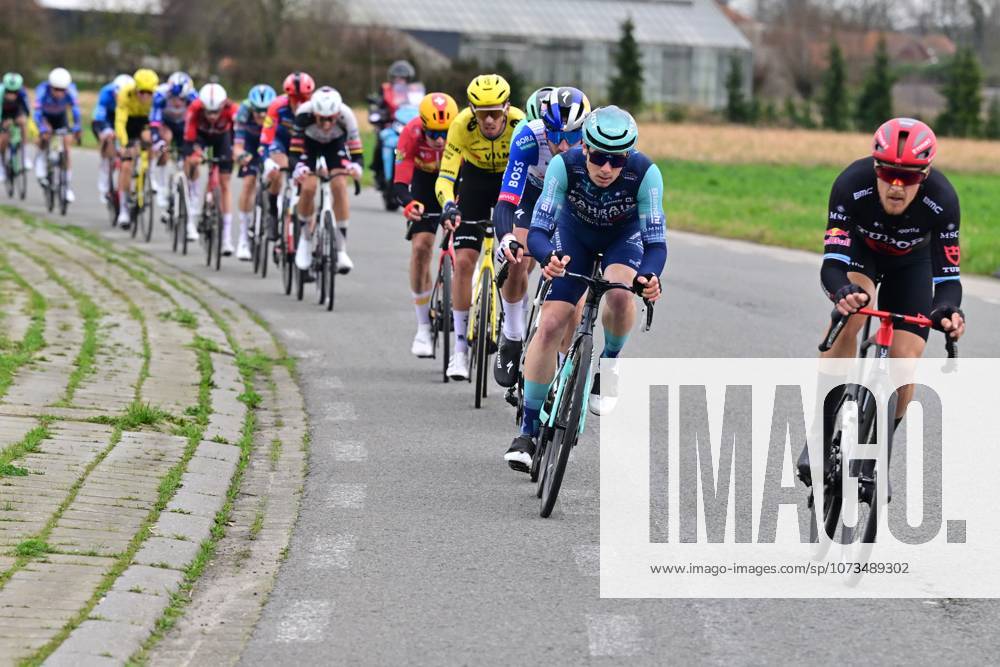 Italy s Matteo Trentin of Tudor Pro Cycling Team (R) pictured in action during the 78th edition of the men elite race of the Kuurne-Brussels-Kuurne one day cycling race, 195 km from Kuurne to Kuurne via Brussels, Sunday 01 March 2026. DIRKxWAEM x166101234x