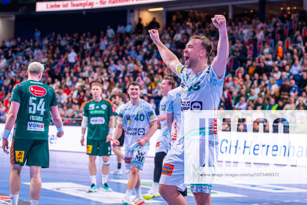 V l , TSV Hannover Burgdorf green vs FRISCH AUF Göppingen white on matchday 23 of the 2025 2026 season in the DAIKIN Handball Bundesliga 01 03 2026, ZAG Arena Hannover, GER ,
