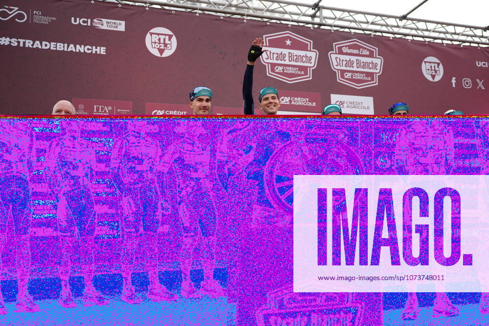 PINARELLO-Q36.5 PRO CYCLING TEAM during the team presentation of the Strade Bianche e Strade Bianche Women cycling race in Siena - Tuscany - Italy - Friday, March 6 2026. - cycling