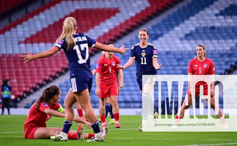 Kathleen McGovern of Scotland celebrates scoring her second goal Scotland Women v Luxembourg Women, 2027 FIFA Women s World Cup Qualifiers, Group D, Football, Hampden Park, Glasgow, Scotland, UK - 07 Mar 2026Glasgow Hampden Park Scotland United Kingdom