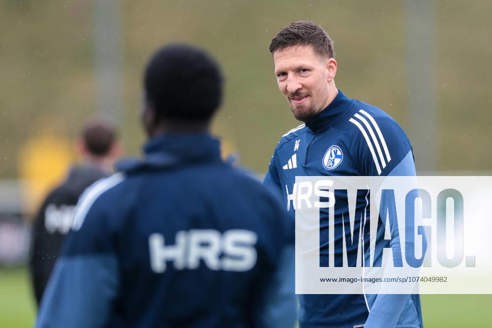 Soccer training of FC Schalke 04 Janik Bachmann FC Schalke 04 grinning Gelsenkirchen training ground FC Schalke 04 NRW Germany xRHR PHOTO YYx