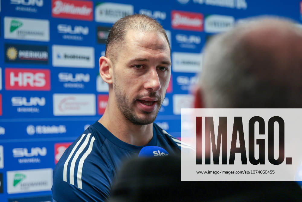 Football training of FC Schalke 04 Media round with Nikola Katic FC Schalke 04 Gelsenkirchen Training ground FC Schalke 04 NRW Germany xRHR PHOTO YYx