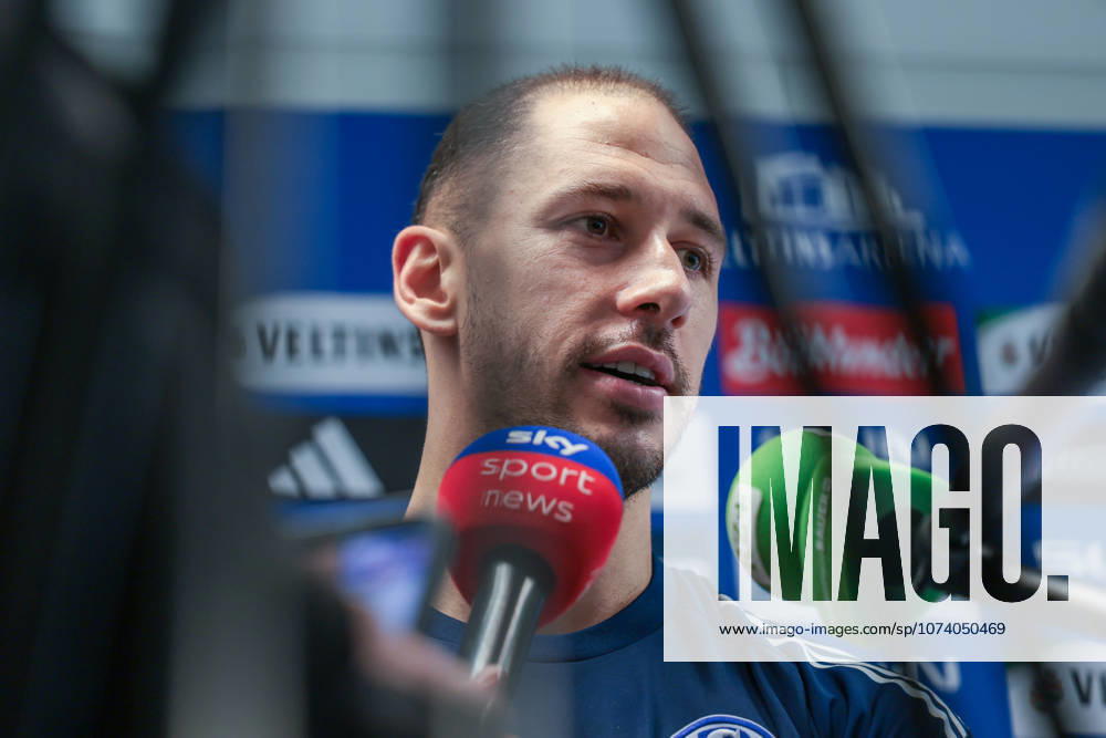 Football training of FC Schalke 04 Media round with Nikola Katic FC Schalke 04 Gelsenkirchen Training ground FC Schalke 04 NRW Germany xRHR PHOTO YYx