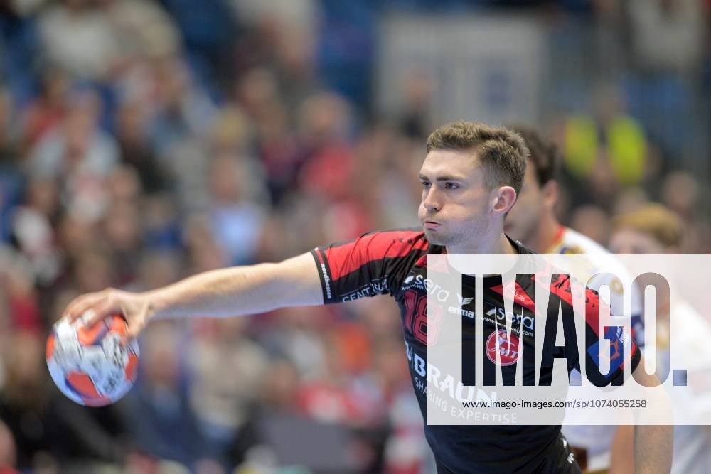 Florian Drosten MT Melsungen 18 on throw , GER, MT Melsungen HC Vardar 1961 PRO Skopje MKD , Handball, EHF European League Men, Main Round, Season 2025 2026, 10 03 2026, GER, MT Melsungen HC Vardar Skopje, Handball, EHF Men, Main Round, Season 2025 2026, 10 03 2026 Kassel