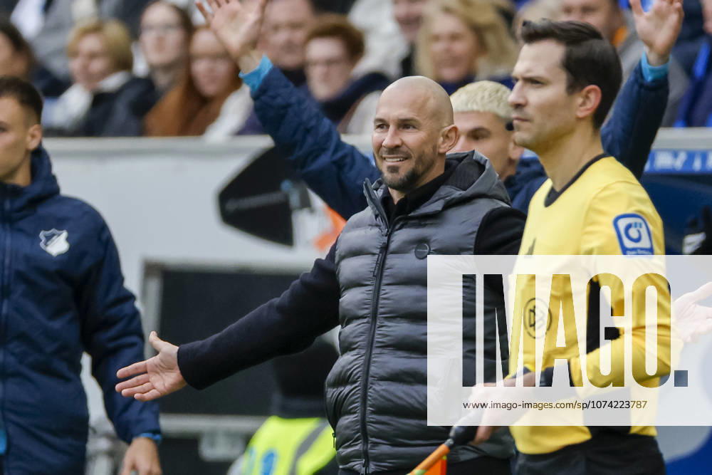 Christian Ilzer TSG Hoffenheim, Coach , Germany, Soccer, 1 Bundesliga, Matchday 26, 2025 2026, TSG Hoffenheim vs VfL Wolfsburg, 14 03 2026, Sinsheim PreZero Arena Germany