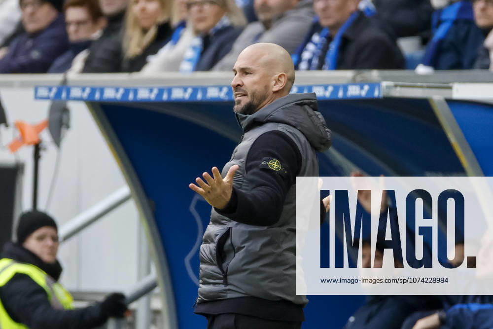Christian Ilzer TSG Hoffenheim, Coach , Germany, Soccer, 1 Bundesliga, Matchday 26, 2025 2026, TSG Hoffenheim vs VfL Wolfsburg, 14 03 2026, Sinsheim PreZero Arena Germany