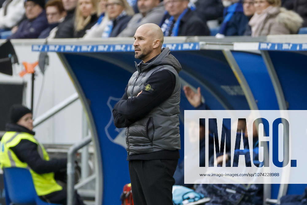 Christian Ilzer TSG Hoffenheim, Coach , Germany, Soccer, 1 Bundesliga, Matchday 26, 2025 2026, TSG Hoffenheim vs VfL Wolfsburg, 14 03 2026, Sinsheim PreZero Arena Germany