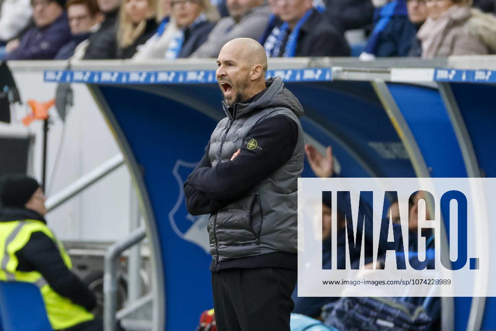 Christian Ilzer TSG Hoffenheim, Coach , Germany, Soccer, 1 Bundesliga, Matchday 26, 2025 2026, TSG Hoffenheim vs VfL Wolfsburg, 14 03 2026, Sinsheim PreZero Arena Germany